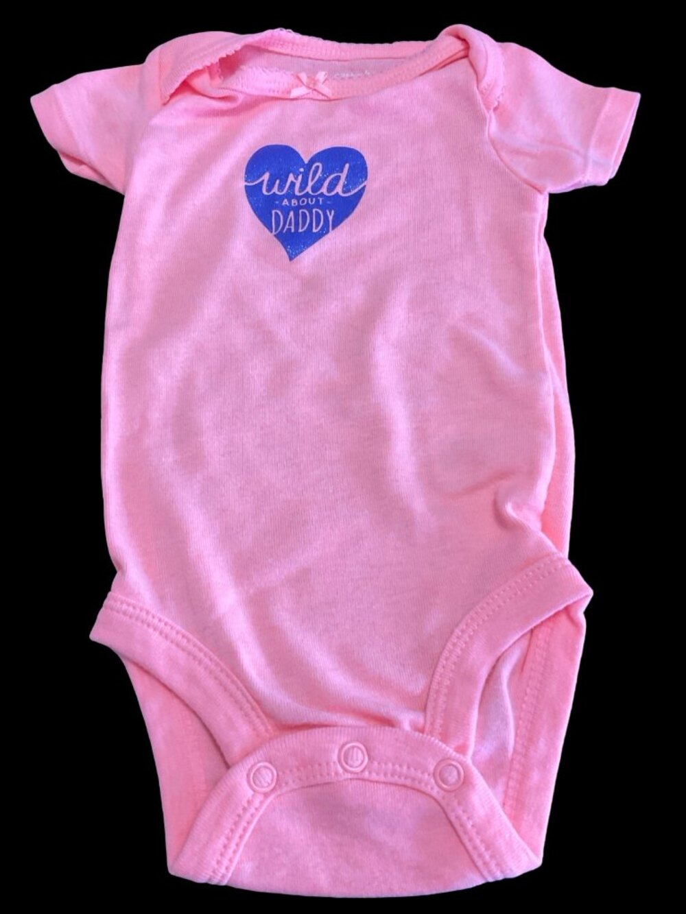👣 10/$25 - Bright Peach/Purple "Wild About Daddy" Onesie